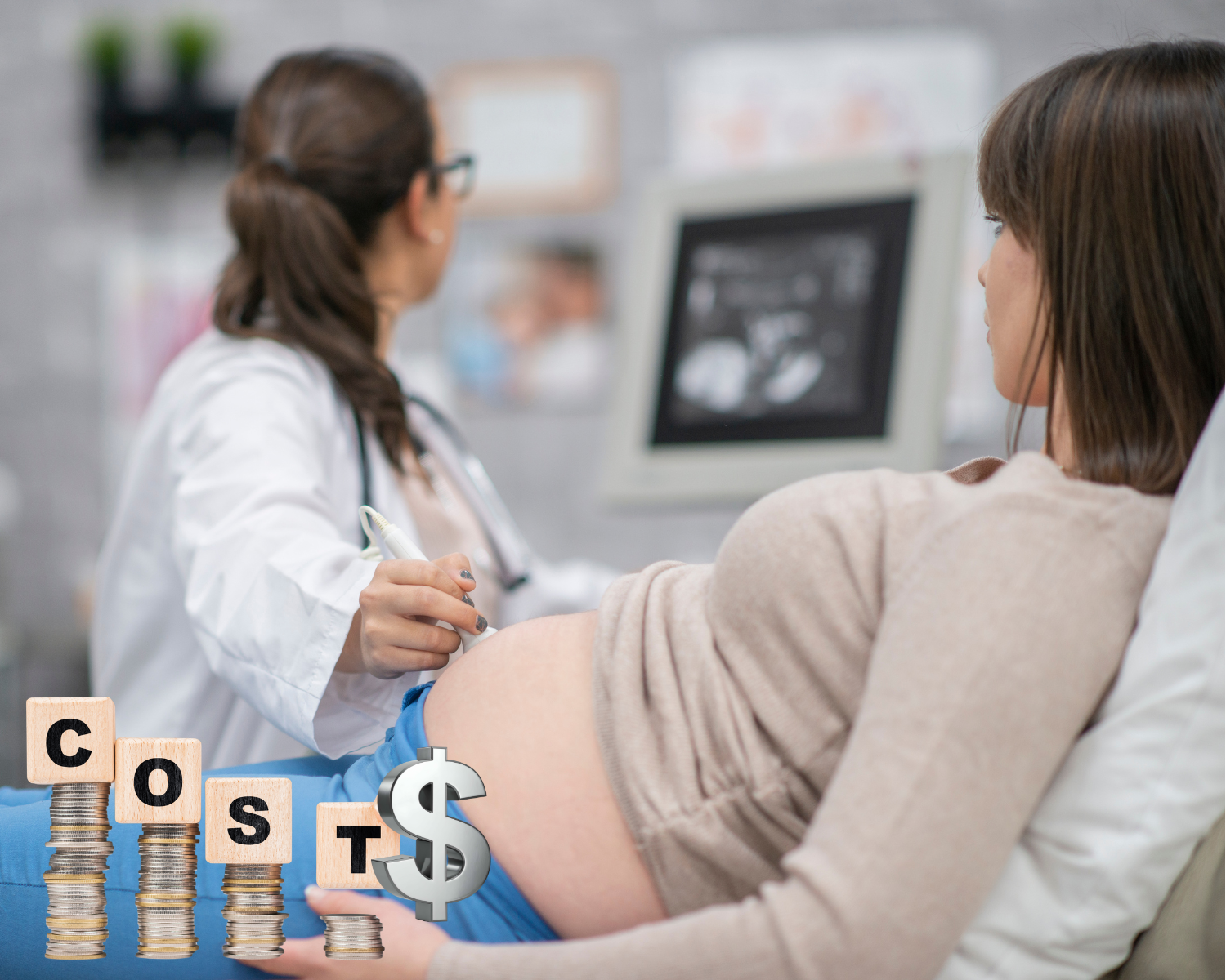 Image of a woman getting an ultrasound during pregnancy.